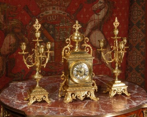 fig 2. Antique French Boudoir Clock Set
