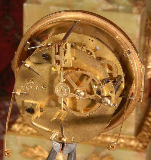 fig 4. Ormolu and Green Onyx Boudoir Clock Set
by Samuel Marti