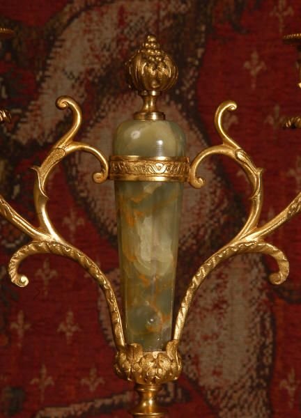 fig 3. Ormolu and Green Onyx Boudoir Clock Set
by Samuel Marti