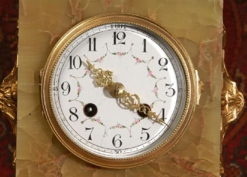 fig 1. Ormolu and Green Onyx Boudoir Clock Set
by Samuel Marti