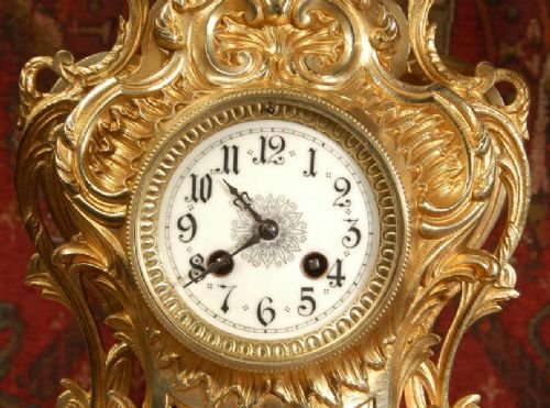 fig 3. Japy Freres Large Antique French Rococo Clock Set