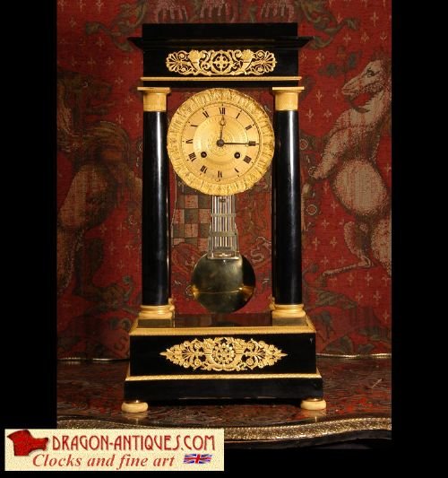 Early Antique French Portico Clock