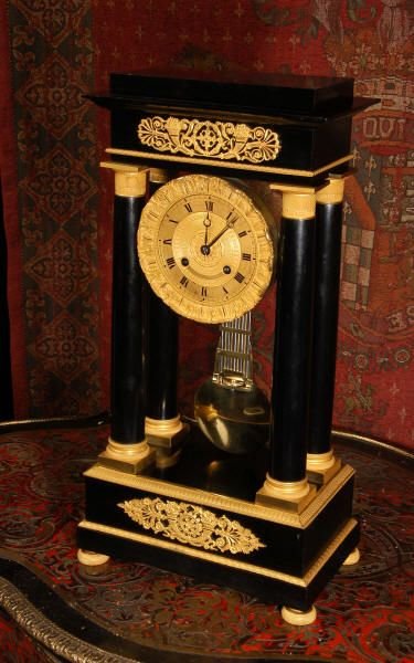 fig 1. Early Antique French Portico Clock