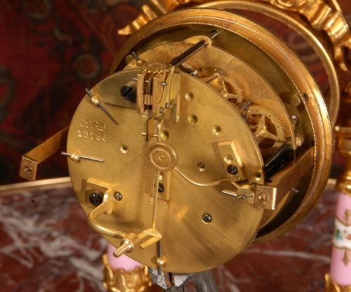 fig 4. Antique French Sevrés Porcelain & Gilt Boudoir Table Clock