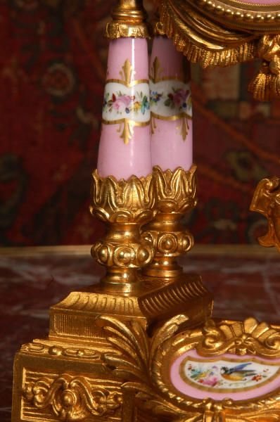fig 3. Antique French Sevrés Porcelain & Gilt Boudoir Table Clock