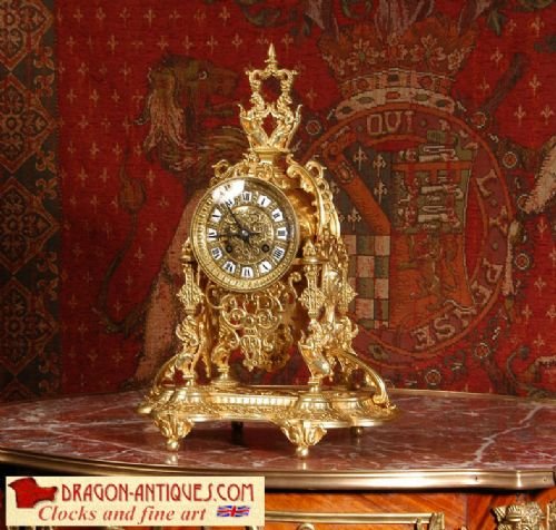 Japy Freres Lions Rampant Portico Table Clock
