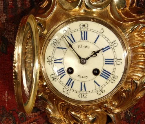 fig 3. Antique French Gilt Brass Cartel Wall Clock