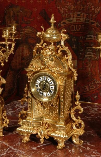fig 2. Antique French Gilt Brass Clock Set
by Samuel Marti