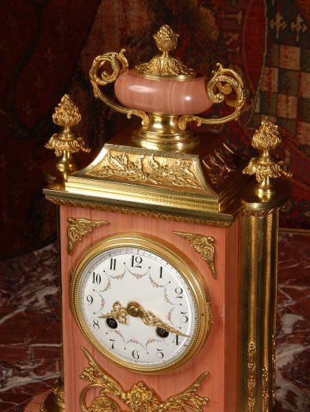 fig 2. Antique French Ormolu and Pink Marble
Boudoir Clock