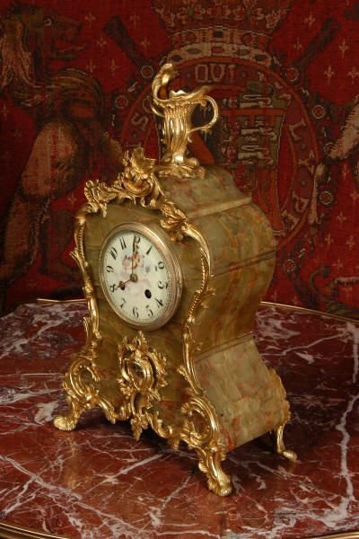 fig 2. Stunning Rococo Onyx and Gilt Brass Clock