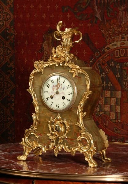 fig 1. Stunning Rococo Onyx and Gilt Brass Clock
