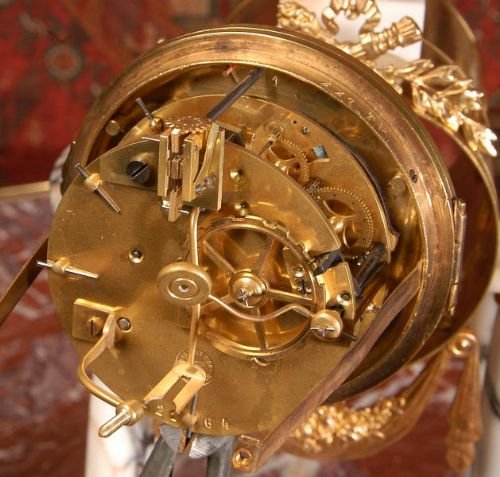 fig 4. Stunning Marble and Ormolu Portico Clock Set
by Samuel Marti