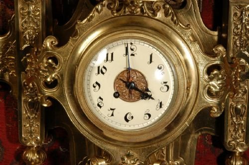 fig 3. Huge and Magnificent Antique French Gothic Cartel Wall Clock by Samuel Marti. 