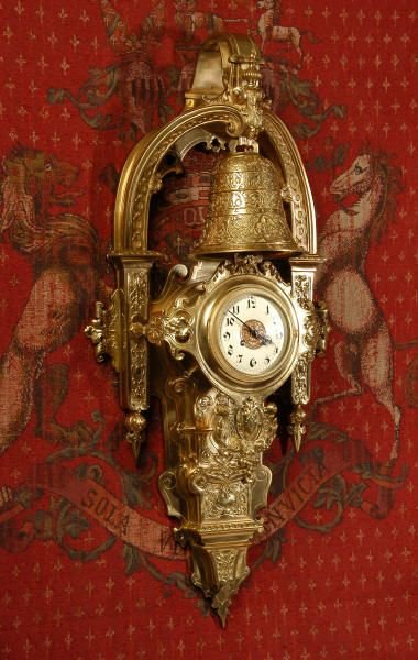 fig 1. Huge and Magnificent Antique French Gothic Cartel Wall Clock by Samuel Marti. 