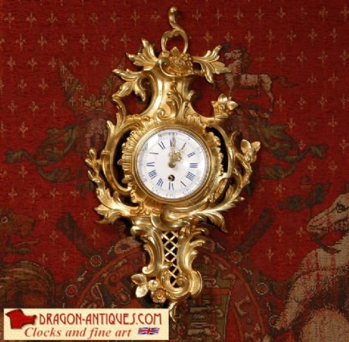 Antique French Rococo Cartel Wall Clock
by Japy Freres