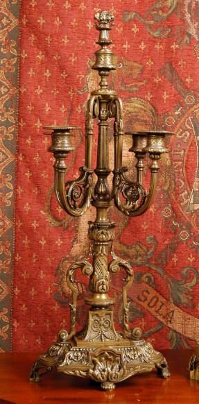 fig 2. Large and Impressive Bronze Candelabra Clock Set -Japy Freres