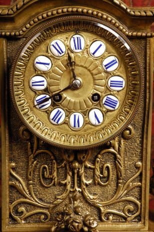 fig 3. Large and Impressive Bronze Candelabra Clock Set -Japy Freres
