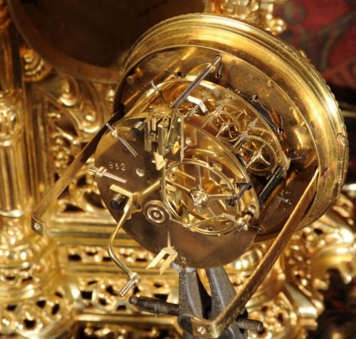 fig 4. Large Antique French Gilt Bronze Candelabra Clock Set