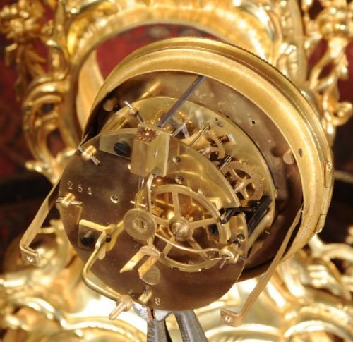 fig 4. Antique French Gilt Brass Clock Set
by Samuel Marti