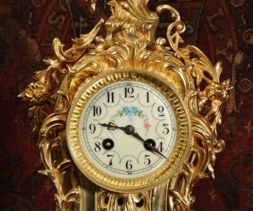 fig 3. Antique French Gilt Brass Clock Set
by Samuel Marti