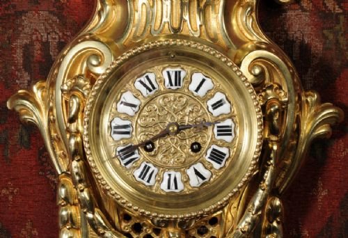 fig 3. Japy Freres Antique French Gilt Brass Clock