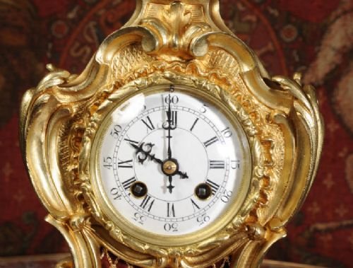 fig 3. Antique French Rococo Boudoir Table Clock