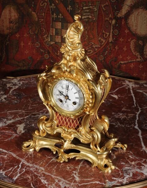 fig 2. Antique French Rococo Boudoir Table Clock