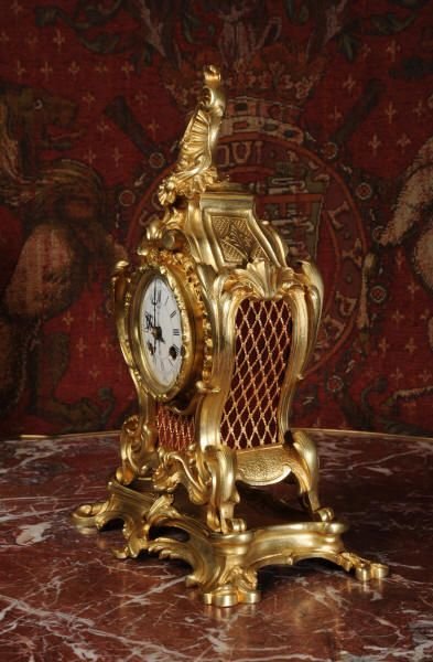 fig 1. Antique French Rococo Boudoir Table Clock