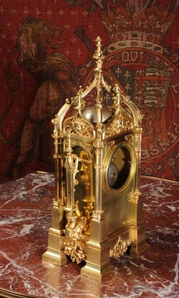 fig 4. Rare French Antique Gothic Table Clock