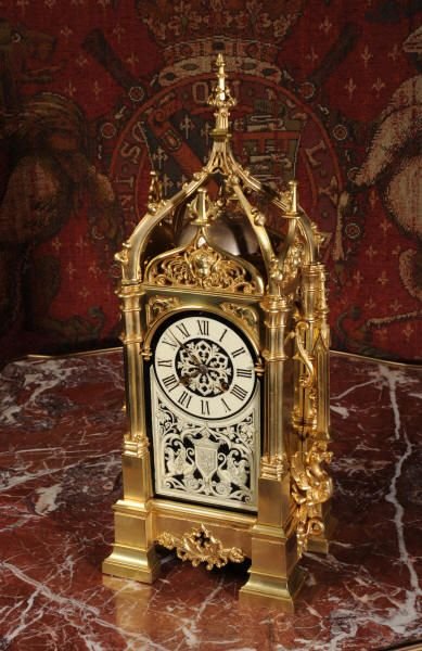 fig 3. Rare French Antique Gothic Table Clock