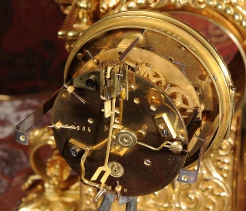 fig 4. Japy Freres Large Gilt Brass Clock