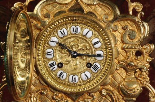 fig 3. Antique French Gilt Brass Mantle Clock