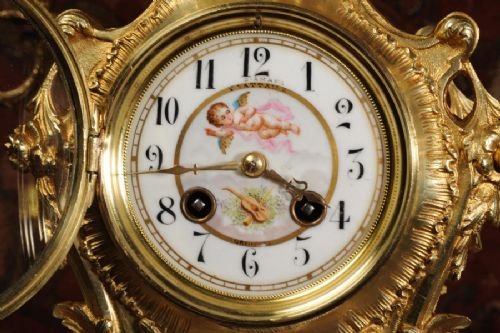fig 2. Stunning Sevres Porcelain and Gilt Brass Clock Set