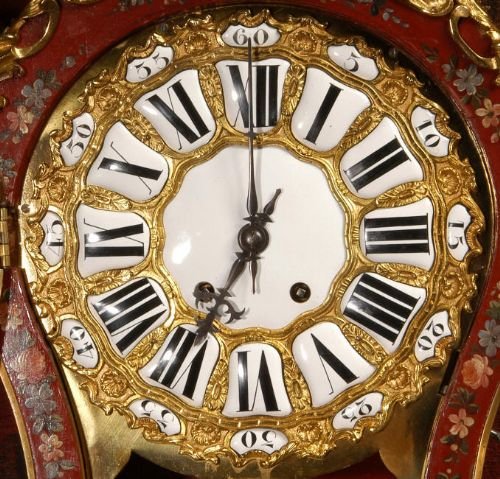 fig 3. Superb and Very Large Rococo Red Lacquer and Ormolu Bracket Clock
complete with original bracket