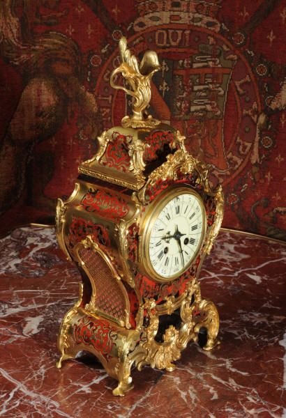 fig 1. Antique French Rococo Boulle Table Clock