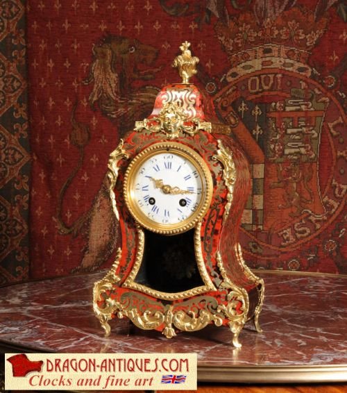 Antique French Boulle Boudoir Clock