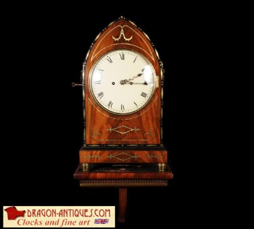 English Regency Antique Bracket Clock
with Original Bracket