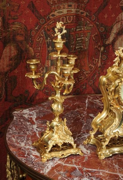 fig 2. Stunning Antique French Rococo Clock Set