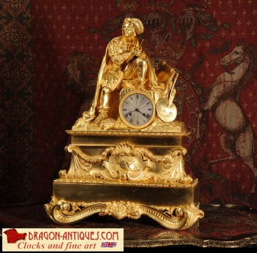 Huge Early Ormolu Antique French Clock
silk Suspension Movement by Honoré Pons.