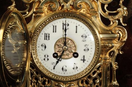 fig 3. Large Antique French Gothic Candelabra Clock Set by Japy Freres
