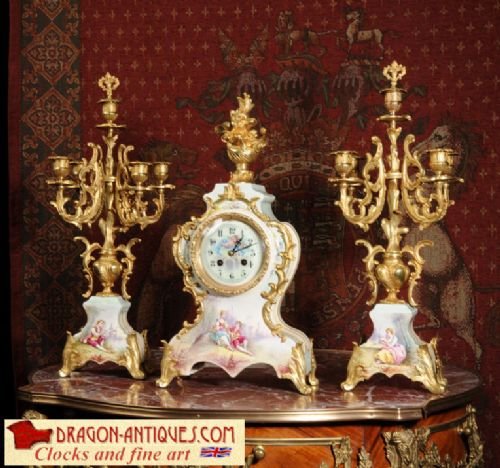 Exquisite Faience & Gilt Metal Clock Set
japy Freres 

Exquisite Faience & Gilt Metal Clock Set
japy Freres 

Exquisite Faience & Gilt Metal Clock Set
japy Freres