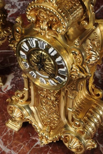 fig 2. Antique French Gilt Brass Boudoir Clock Set
Japy Freres