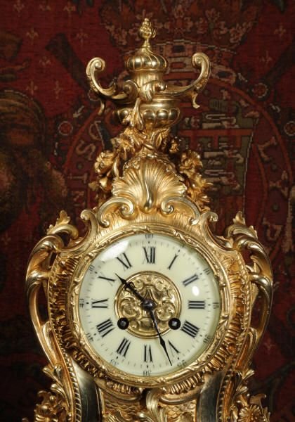 fig 3. Japy Freres Antique French Gilt Brass Clock