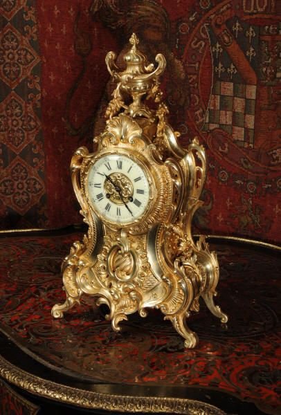 fig 1. Japy Freres Antique French Gilt Brass Clock