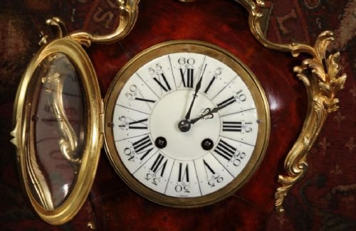 fig 3. Magnificent Ormolu and Red Veneer Rococo Table Clock