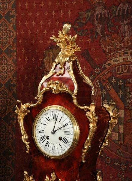fig 2. Magnificent Ormolu and Red Veneer Rococo Table Clock