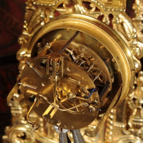 fig 4. Stunning Antique French Gilt Brass Clock Set