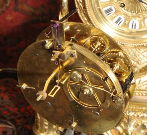 fig 4. Early Rare Louis XVI Period Antique French Bronze Ormolu Cartel Wall Clock