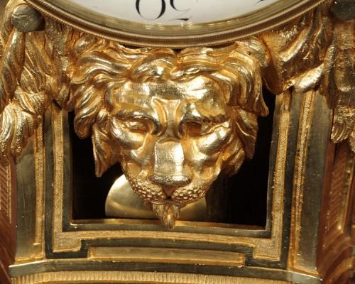 fig 3. Early Rare Louis XVI Period Antique French Bronze Ormolu Cartel Wall Clock