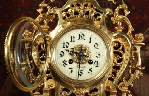 fig 3. Large Antique French Gilt Brass Clock
by Louis Japy